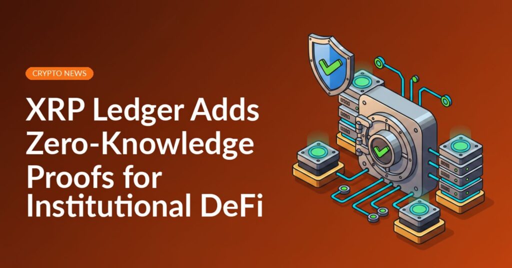 Secure vault with digital lock, interconnected server nodes, and shield badge featuring a checkmark in blue tones.