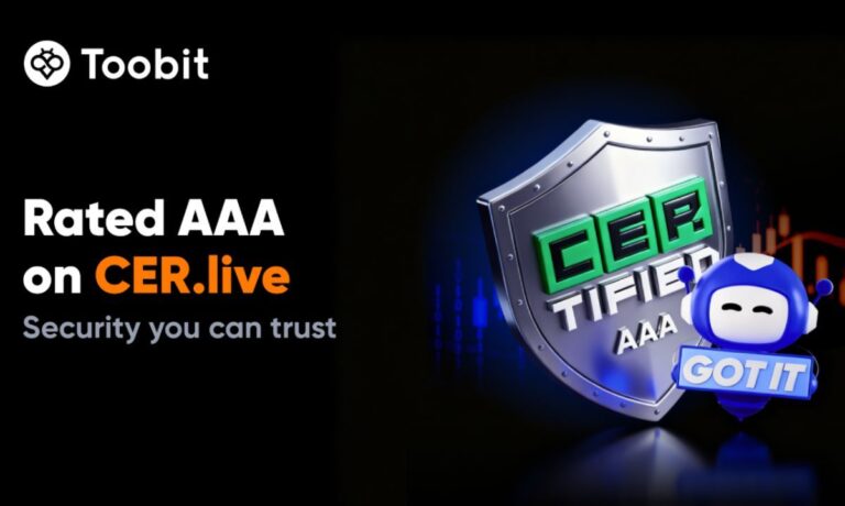 Toobit Receives AAA Security Rating From CER.live